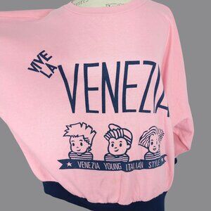 Vintage Venezia Oversized Sweatshirt Medium Pink Graphic